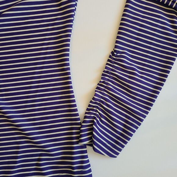 Athleta Gardenia Grove Rash Guard Size  Extra Small Swim Top Navy White Stripes - Picture 7 of 8